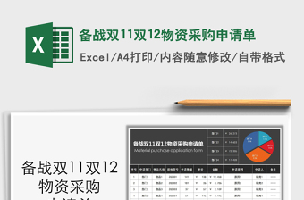 2021年備戰(zhàn)雙11雙12物資采購申請單
