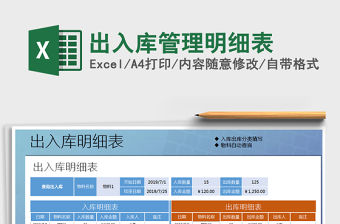 2021年出入庫管理明細表