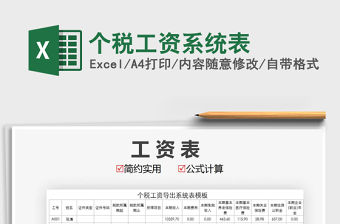 2021年個稅工資系統表