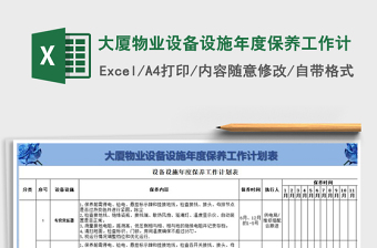 2022年大廈物業(yè)設(shè)備設(shè)施年度保養(yǎng)工作計(jì)免費(fèi)下載