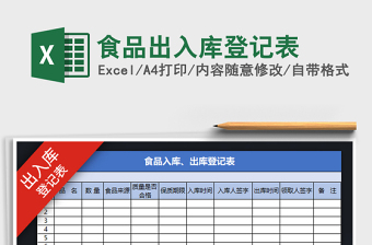 2022年食品出入庫登記表免費(fèi)下載