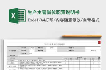 2022年生產(chǎn)主管崗位職責(zé)說明書