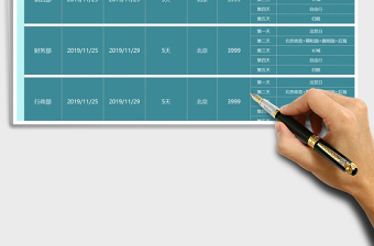 2021年各部門旅游計劃表