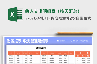 2021年收入支出明細(xì)表（按天匯總）