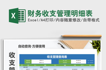 2021年財務(wù)收支管理明細表