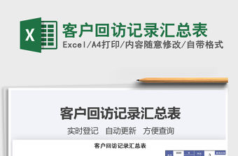 2021年客戶回訪記錄匯總表
