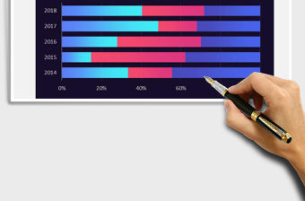 2022年彩色漸變務百分比條形圖