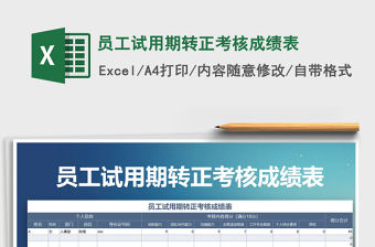 2022年員工試用期轉(zhuǎn)正考核成績表免費下載