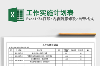 2022年工作實(shí)施計(jì)劃表免費(fèi)下載