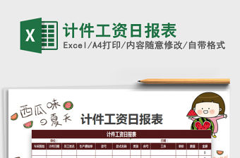 2021年計件工資日報表免費下載