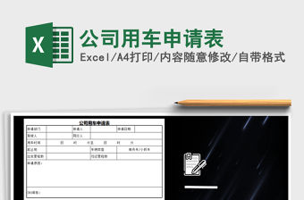2022年公司用車申請表