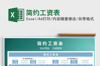 2021年簡約工資表