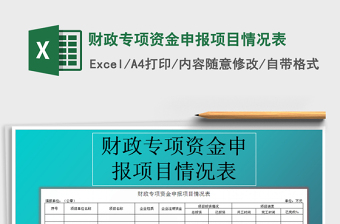 财政专项资金申请书excel模板