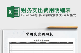 2022年財務支出費用明細表免費下載