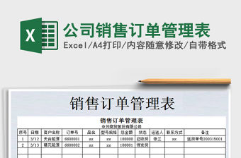 2021年公司銷售訂單管理表