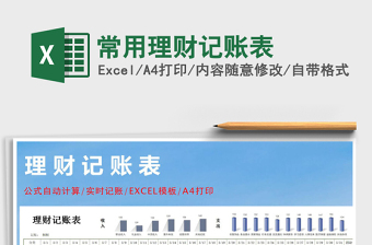2021年常用理財(cái)記賬表