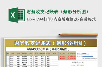 2021年財務收支記賬表（條形分析圖）
