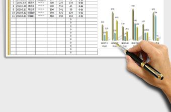 2021年財務收支記賬表（條形分析圖）