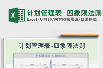 2021年計(jì)劃管理表-四象限法則