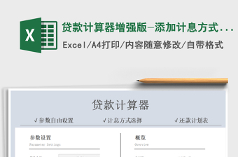 2022贷款计算器excel