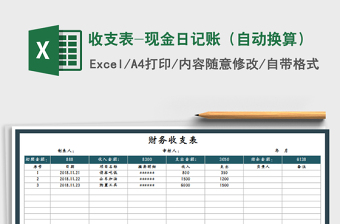 2022年收支表-現(xiàn)金日記賬（自動(dòng)換算）免費(fèi)下載