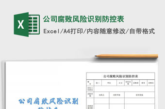2021年公司腐敗風(fēng)險(xiǎn)識(shí)別防控表