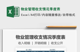 2021年物業(yè)管理收支情況季度表