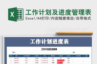 2021年工作計劃及進度管理表