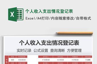 2021年個人收入支出情況登記表