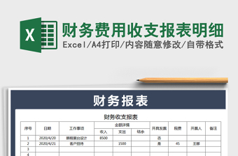 2022财务预算收支报表