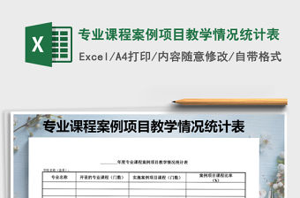 2021年專業課程案例項目教學情況統計表免費下載