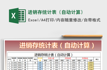 2021年進銷存統(tǒng)計表（自動計算）