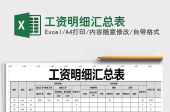 2021年工資明細匯總表