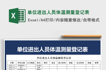 2021年單位進(jìn)出人員體溫測量登記表