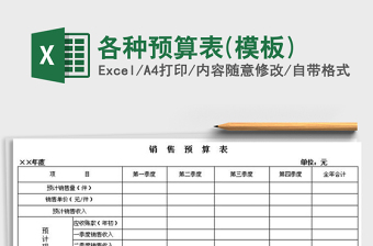 2021年各種預(yù)算表(模板)免費(fèi)下載