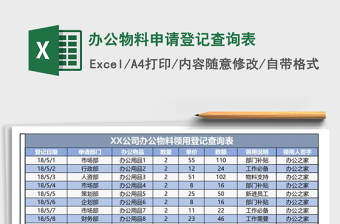 2022办公用品申请登记表