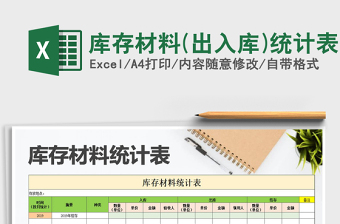 2021年庫存材料(出入庫)統(tǒng)計表