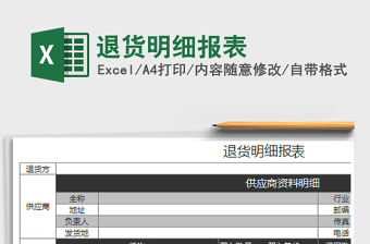 2022年退貨明細報表免費下載