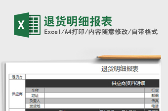 2022Excel退货表