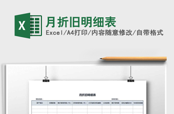 2021年月折舊明細(xì)表免費(fèi)下載
