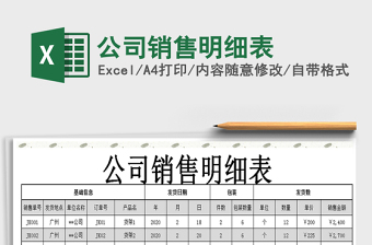 2021年公司銷售明細(xì)表