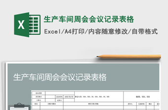 2021年生產(chǎn)車間周會會議記錄表格