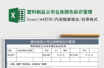 2021年塑料制品公司倉庫顏色標識管理