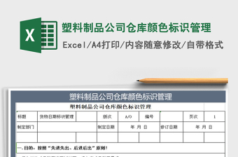 2021年塑料制品公司倉庫顏色標(biāo)識(shí)管理