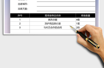 2022年行政领导出差准备物品明细表免费下载