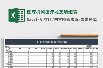 2021年醫(yī)療機(jī)構(gòu)醫(yī)療收支明細(xì)表免費(fèi)下載