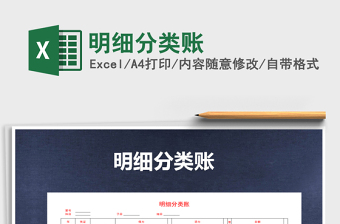 2022明细分类账excel表格