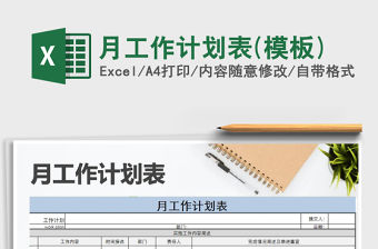 2022年月工作計劃表(模板)