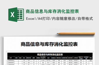 2021年商品信息與庫存消化監(jiān)控表