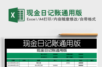 2022年現(xiàn)金日記賬通用版